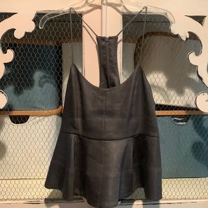Tibi Wesson linen peplum top, storm grey, size 8, EUC,  was $90 now $75